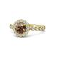 1 - Aelan Signature Smoky Quartz and Diamond Floral Halo Engagement Ring 