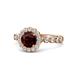 1 - Aelan Signature Red Garnet and Diamond Floral Halo Engagement Ring 