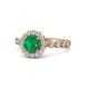 1 - Aelan Signature Emerald and Diamond Floral Halo Engagement Ring 