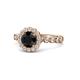 1 - Aelan Signature Black and White Diamond Floral Halo Engagement Ring 