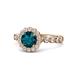 1 - Aelan Signature London Blue Topaz and Diamond Floral Halo Engagement Ring 