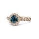 1 - Aelan Signature Blue and White Diamond Floral Halo Engagement Ring 