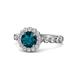 1 - Aelan Signature London Blue Topaz and Diamond Floral Halo Engagement Ring 