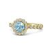 1 - Aelan Signature Aquamarine and Diamond Floral Halo Engagement Ring 