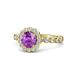 1 - Aelan Signature Amethyst and Diamond Floral Halo Engagement Ring 