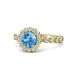 1 - Aelan Signature Blue Topaz and Diamond Floral Halo Engagement Ring 