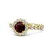 1 - Aelan Signature Red Garnet and Diamond Floral Halo Engagement Ring 