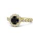 1 - Aelan Signature Black and White Diamond Floral Halo Engagement Ring 