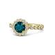 1 - Aelan Signature London Blue Topaz and Diamond Floral Halo Engagement Ring 
