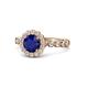 1 - Aelan Signature Blue Sapphire and Diamond Floral Halo Engagement Ring 