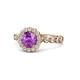1 - Aelan Signature Amethyst and Diamond Floral Halo Engagement Ring 