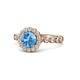1 - Aelan Signature Blue Topaz and Diamond Floral Halo Engagement Ring 