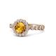 1 - Aelan Signature Citrine and Diamond Floral Halo Engagement Ring 