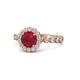 1 - Aelan Signature Ruby and Diamond Floral Halo Engagement Ring 