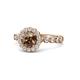 1 - Aelan Signature Smoky Quartz and Diamond Floral Halo Engagement Ring 