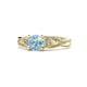 1 - Belinda Signature Aquamarine and Diamond Engagement Ring 