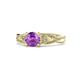 1 - Belinda Signature Amethyst and Diamond Engagement Ring 