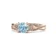 1 - Belinda Signature Aquamarine and Diamond Engagement Ring 