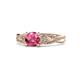 1 - Belinda Signature Pink Tourmaline and Diamond Engagement Ring 