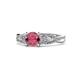 1 - Belinda Signature Rhodolite Garnet and Diamond Engagement Ring 
