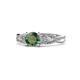 1 - Belinda Signature Diamond and Lab Created Alexandrite Engagement Ring 