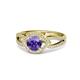 1 - Liora Signature Iolite and Diamond Eye Halo Engagement Ring 