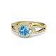 1 - Liora Signature Blue Topaz and Diamond Eye Halo Engagement Ring 