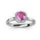 3 - Myrna Pink Sapphire and Diamond Halo Engagement Ring 