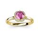 3 - Myrna Pink Sapphire and Diamond Halo Engagement Ring 