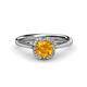 1 - Myrna Round Citrine and Diamond Halo Engagement Ring 