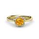 1 - Myrna Round Citrine and Diamond Halo Engagement Ring 