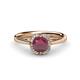 1 - Myrna Round Rhodolite Garnet and Diamond Halo Engagement Ring 