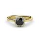 1 - Myrna Round Black Diamond and Diamond Halo Engagement Ring 