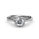 1 - Myrna Round Diamond and Diamond Halo Engagement Ring 