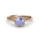 1 - Myrna Round Tanzanite and Diamond Halo Engagement Ring 