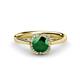 1 - Myrna Round Emerald and Diamond Halo Engagement Ring 