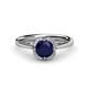 1 - Myrna Blue Sapphire and Diamond Halo Engagement Ring  