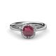 1 - Myrna Rhodolite Garnet and Diamond Halo Engagement Ring  
