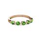 3 - Keva 3.40 mm Green Garnet 5 Stone Wedding Band 