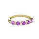3 - Keva 3.40 mm Amethyst 5 Stone Wedding Band 
