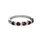 3 - Keva 3.40 mm Red Garnet 5 Stone Wedding Band 