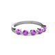 3 - Keva 3.40 mm Amethyst 5 Stone Wedding Band 