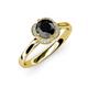 4 - Myrna Round Black Diamond and Diamond Halo Engagement Ring 