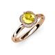 4 - Myrna Round Yellow Sapphire and Diamond Halo Engagement Ring 