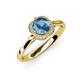 4 - Myrna Round Blue Topaz and Diamond Halo Engagement Ring 