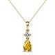 1 - Zaila Pear Shape Citrine and Round Natural Diamond Two Stone Pendant 