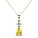 1 - Zaila Pear Shape Yellow Sapphire and Round Natural Diamond Two Stone Pendant 