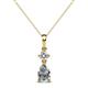 1 - Zaila Pear and Round Shape Natural Diamond Two Stone Pendant 