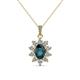 1 - Raizel (7 x 5 mm) London Blue Topaz and Diamond Floral Halo Pendant 