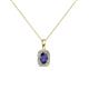 1 - Edlyn Blue Sapphire and Diamond Halo Pendant 